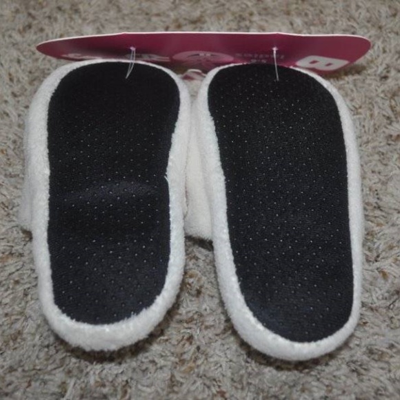 Girls Slippers White Bunny Kids 4/5 Slide Scuff Cushioned Non Slip Plush - Picture 4 of 4